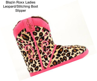 Blazin Roxx Ladies Leopard/Stitching Boot Slipper