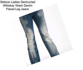 Stetson Ladies Destructed Whiskey Wash Denim Flared Leg Jeans