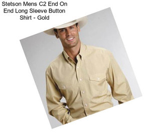 Stetson Mens C2 End On End Long Sleeve Button Shirt - Gold