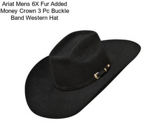 Ariat Mens 6X Fur Added Money Crown 3 Pc Buckle Band Western Hat