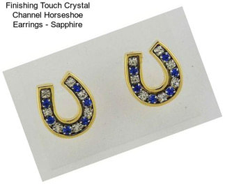 Finishing Touch Crystal Channel Horseshoe Earrings - Sapphire