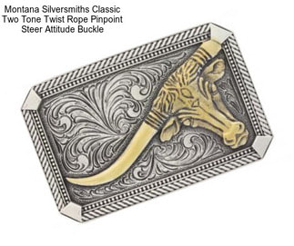 Montana Silversmiths Classic Two Tone Twist Rope Pinpoint Steer Attitude Buckle