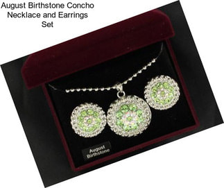 August Birthstone Concho Necklace and Earrings Set