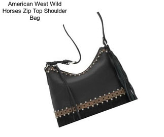 American West Wild Horses Zip Top Shoulder Bag