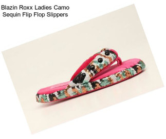 Blazin Roxx Ladies Camo Sequin Flip Flop Slippers