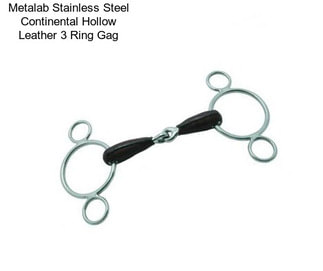 Metalab Stainless Steel Continental Hollow Leather 3 Ring Gag