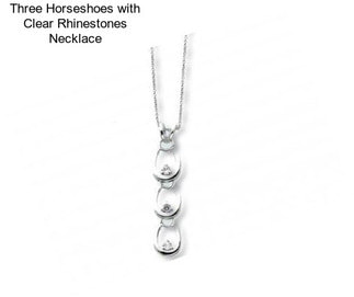Three Horseshoes with Clear Rhinestones Necklace