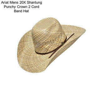 Ariat Mens 20X Shantung Punchy Crown 2 Cord Band Hat