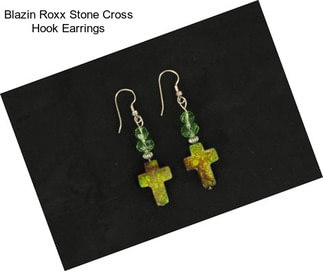 Blazin Roxx Stone Cross Hook Earrings