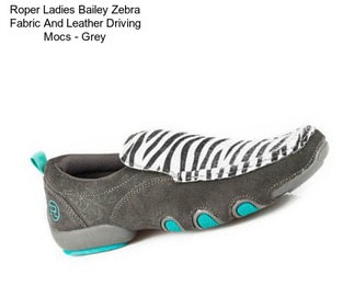 Roper Ladies Bailey Zebra Fabric And Leather Driving Mocs - Grey