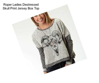 Roper Ladies Destressed Skull Print Jersey Box Top