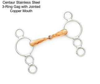 Centaur Stainless Steel 3-Ring Gag with Jointed Copper Mouth