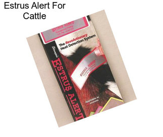 Estrus Alert For Cattle