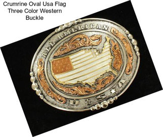 Crumrine Oval Usa Flag Three Color Western Buckle