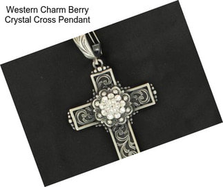 Western Charm Berry Crystal Cross Pendant
