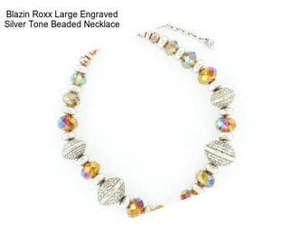 Blazin Roxx Large Engraved Silver Tone Beaded Necklace