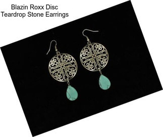 Blazin Roxx Disc Teardrop Stone Earrings
