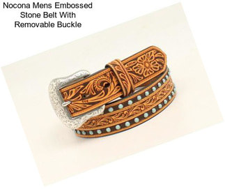 Nocona Mens Embossed Stone Belt With Removable Buckle
