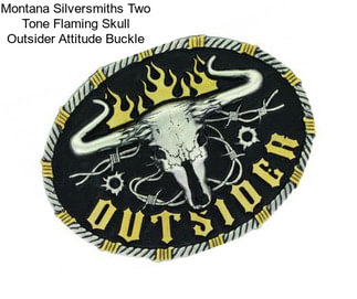 Montana Silversmiths Two Tone Flaming Skull Outsider Attitude Buckle
