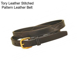 Tory Leather Stitched Pattern Leather Belt