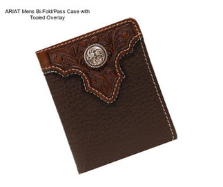 ARIAT Mens Bi-Fold/Pass Case with Tooled Overlay