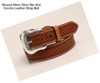 Nocona Mens Silver Bar And Concho Leather Strap Belt