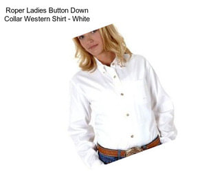 Roper Ladies Button Down Collar Western Shirt - White