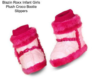 Blazin Roxx Infant Girls Plush Croco Bootie Slippers