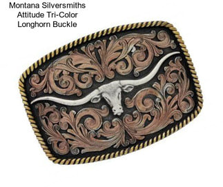 Montana Silversmiths Attitude Tri-Color Longhorn Buckle