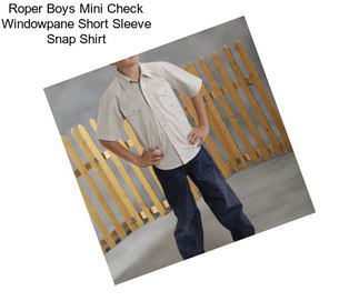 Roper Boys Mini Check Windowpane Short Sleeve Snap Shirt