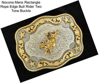 Nocona Mens Rectangle Rope Edge Bull Rider Two Tone Buckle