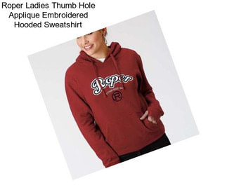 Roper Ladies Thumb Hole Applique Embroidered Hooded Sweatshirt