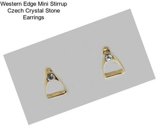 Western Edge Mini Stirrup Czech Crystal Stone Earrings