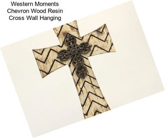 Western Moments Chevron Wood Resin Cross Wall Hanging