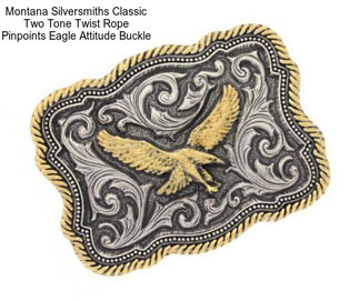 Montana Silversmiths Classic Two Tone Twist Rope Pinpoints Eagle Attitude Buckle