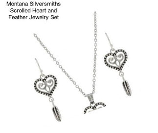 Montana Silversmiths Scrolled Heart and Feather Jewelry Set