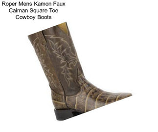 Roper Mens Kamon Faux Caiman Square Toe Cowboy Boots