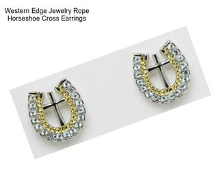 Western Edge Jewelry Rope Horseshoe Cross Earrings