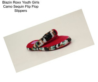 Blazin Roxx Youth Girls Camo Sequin Flip Flop Slippers