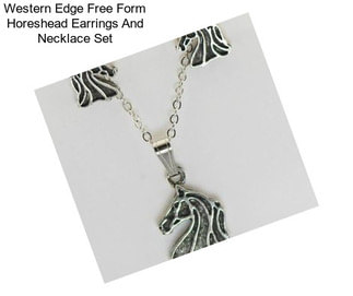 Western Edge Free Form Horeshead Earrings And Necklace Set