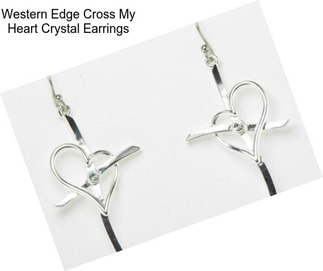 Western Edge Cross My Heart Crystal Earrings