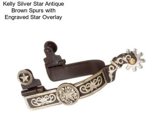 Kelly Silver Star Antique Brown Spurs with Engraved Star Overlay