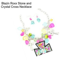 Blazin Roxx Stone and Crystal Cross Necklace