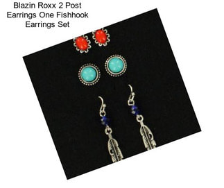 Blazin Roxx 2 Post Earrings One Fishhook Earrings Set