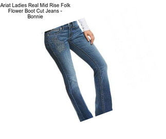 Ariat Ladies Real Mid Rise Folk Flower Boot Cut Jeans - Bonnie