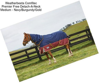 Weatherbeeta Comfitec Premier Free Detach-A-Neck Medium - Navy/Burgundy/Gold