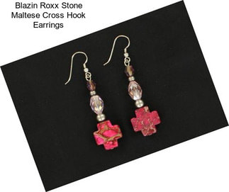 Blazin Roxx Stone Maltese Cross Hook Earrings