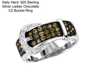 Kelly Herd .925 Sterling Silver Ladies Chocolate CZ Buckle Ring