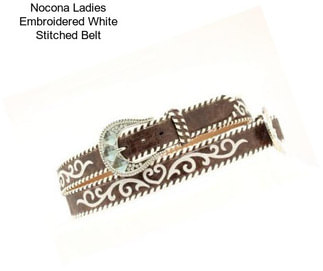 Nocona Ladies Embroidered White Stitched Belt