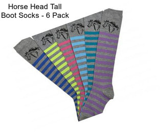 Horse Head Tall Boot Socks - 6 Pack